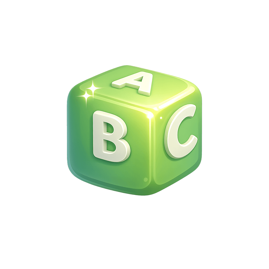 Green ABC cube